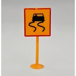 Slippery When Wet Toy Road Sign for Play Craft or Design 2.25 inches Tall